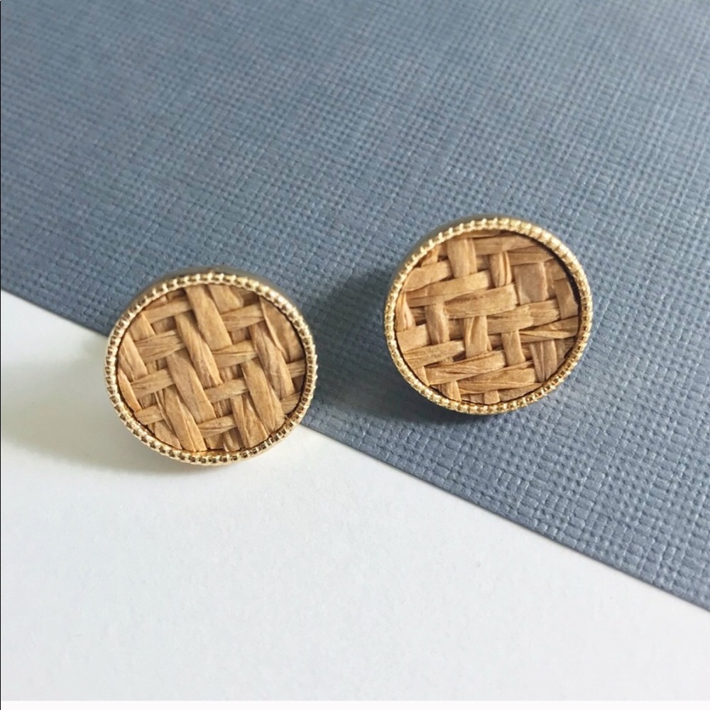 Boutique | Rattan Straw Stud Earrings